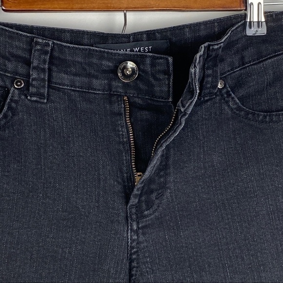 Nine West Black West End Bootcut Jeans Women's 8/28 Short Button Flap Pockets - Picture 7 of 11